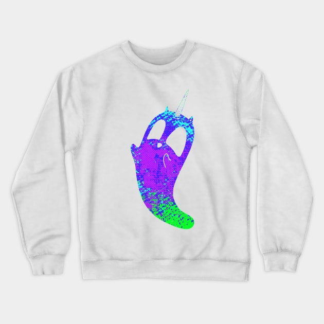 unicorn cat ghost neon splat Crewneck Sweatshirt by Surplusweird